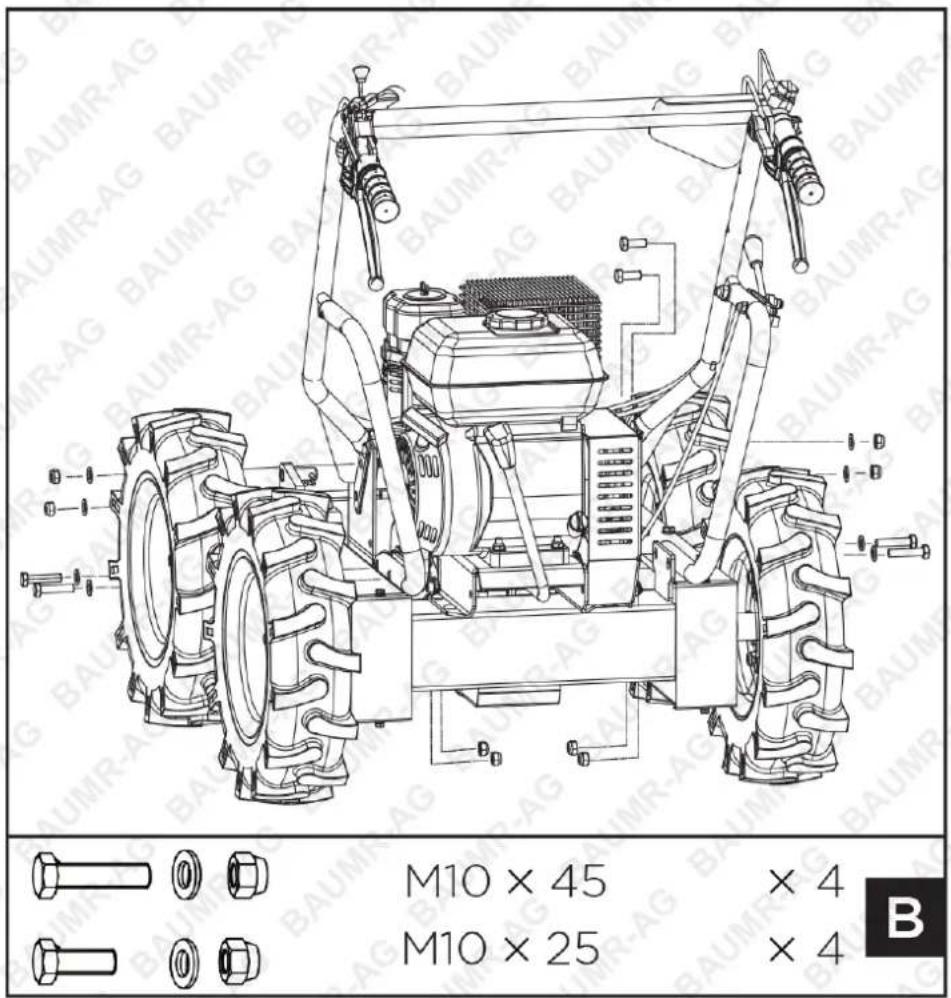 M10 × 45 × 4 M10 × 25 × 4 B