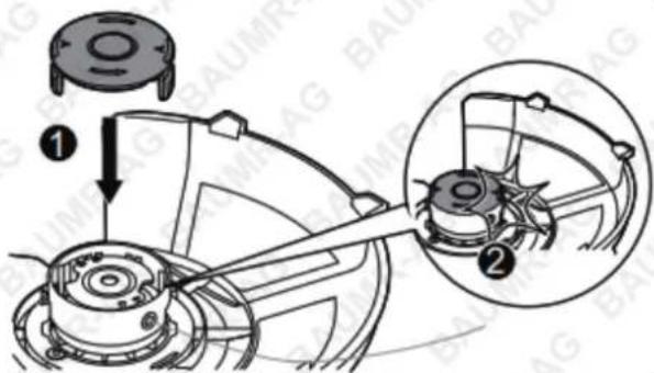 Technical diagram showing mechanical assembly with labeled parts and directional arrows indicating motion or assembly.