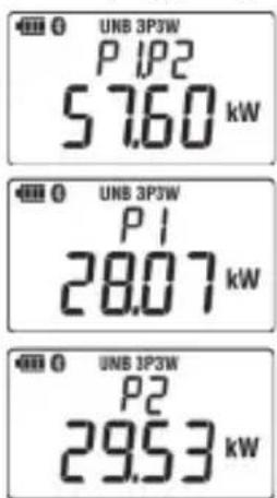 UNB 3P3W P1/P2 57.60 kW UNB 3P3W P1 28.07 kW UNB 3P3W P2 29.53 kW