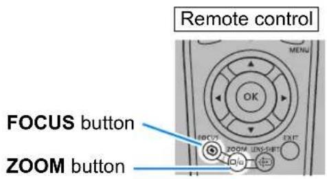 Remote control MENU OK FOCUS button ZOOM button ZOOM LENS-LEFT EXIT