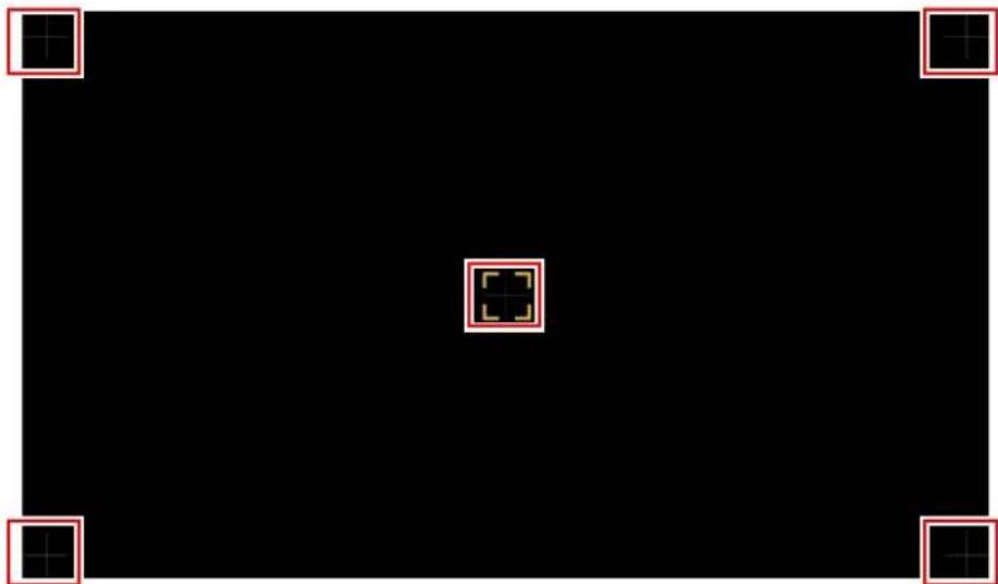 CANON REALiS 4K6021Z - Use the [▲] / [▼] / [◀] / [▶] buttons to select the point for correction, and then press the OK button. - 1