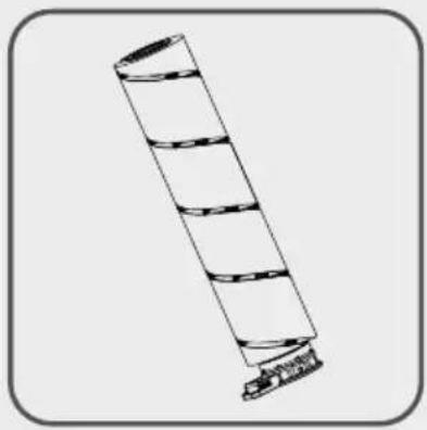 Simple line drawing of a cylindrical object with horizontal bands and a small protrusion at the base (no text or symbols)