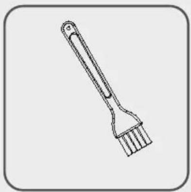 Line drawing of a paintbrush with bristles, no text or symbols present