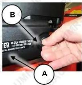 B CLEAN FILTER EVEN 20 HOURS OF USE SUAL FOR INSTRUCTIONS A