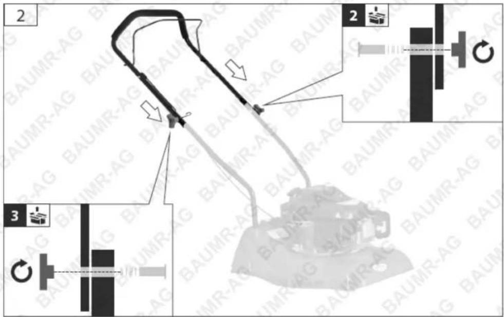 Technical diagram illustrating a mechanical assembly with labeled components and directional arrows, including parts labeled 2, 3, and 2.