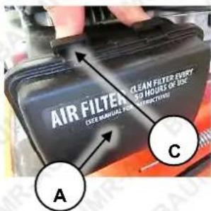 AIR FILTER USE MANUAL FOR CLEAN FILTER Fuzzy 50 HOURS OF BOX A C