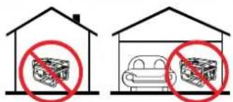 Diagram showing two scenarios of a car with a box inside, marked by red prohibition symbols.