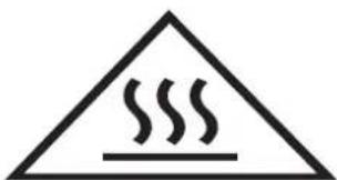 Warning symbol with steam inside a triangle, indicating heat or smoke hazard