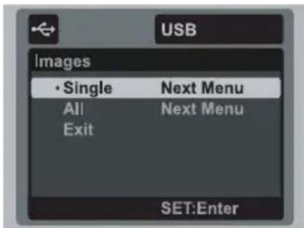 USB Images • Single Next Menu All Next Menu Exit SET:Enter
