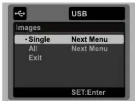 USB Images • Single Next Menu All Next Menu Exit SET:Enter