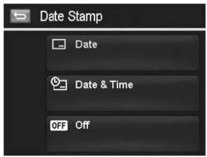 Date Stamp Date Date & Time OFF Off