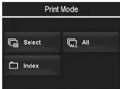 Print Mode Select All Index