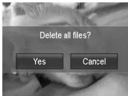 Delete all files? Yes Cancel