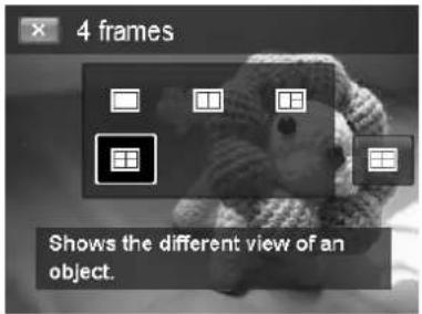 4 frames Shows the different view of an object.