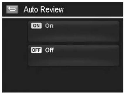 Auto Review ON On OFF Off