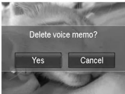 Delete voice memo? Yes Cancel