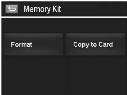 Memory Kit Format Copy to Card