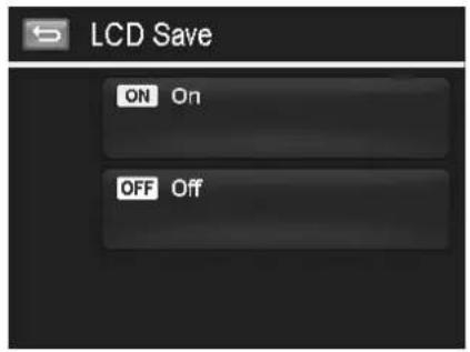 LCD Save ON On OFF Off