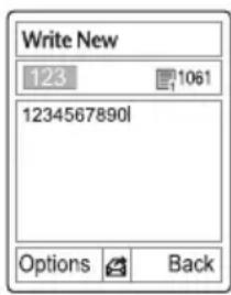 Write New 123 1061 1234567890l Options Back