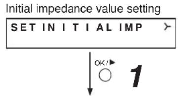 Initial impedance value setting SET INITIAL IMP OK/1 1