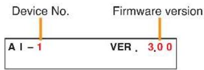 Device No. A I - 1 Firmware version VER . 3.0 0