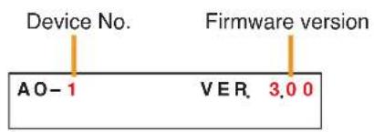 Device No. A O - 1 Firmware version V E R. 3.0 0
