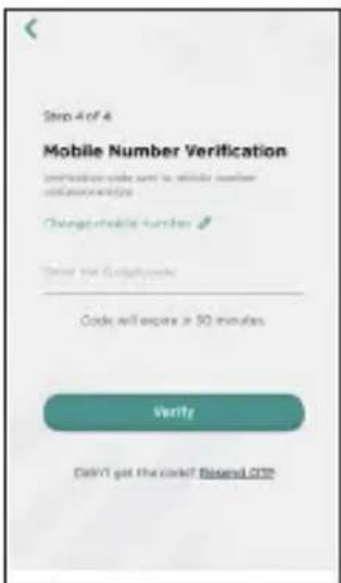 Step 4 of 4 Mobile Number Verification we have code sent to a mobile number and password Change the number Enter the code Code will expire at 50 minutes Verify DelVT get the code! Benedl.202