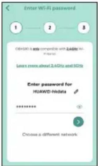 Enter Wi-Fi password 1 2 3 OpenSMD is only compatible with 2.4GHz Hi- Fi based Learn more about 2.4GHz and 5GHz Enter password for HUAWD-hedata ****** Choose a different network