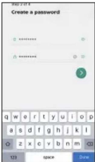 Step 2 of 4 Create a password ****** > >