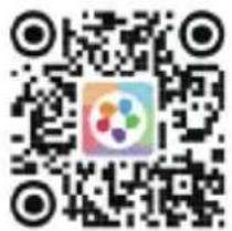 QR code with a colorful circular logo in the center, likely linking to a digital resource or website.