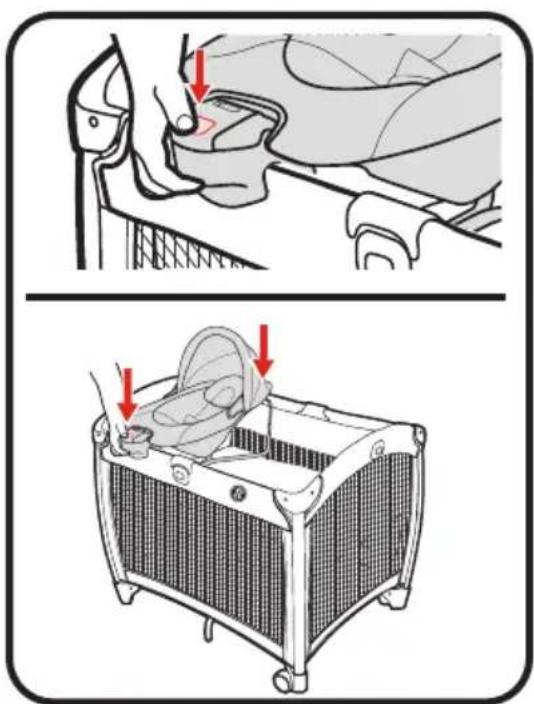 GRACO Pack 'n Play Quick Connect Playard with Portable Bouncer Bassine - To Remove Seat • Para sacar el asiento - 1