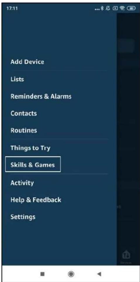 Add Device Lists Reminders & Alarms Contacts Routines Things to Try Skills & Games Activity Help & Feedback Settings