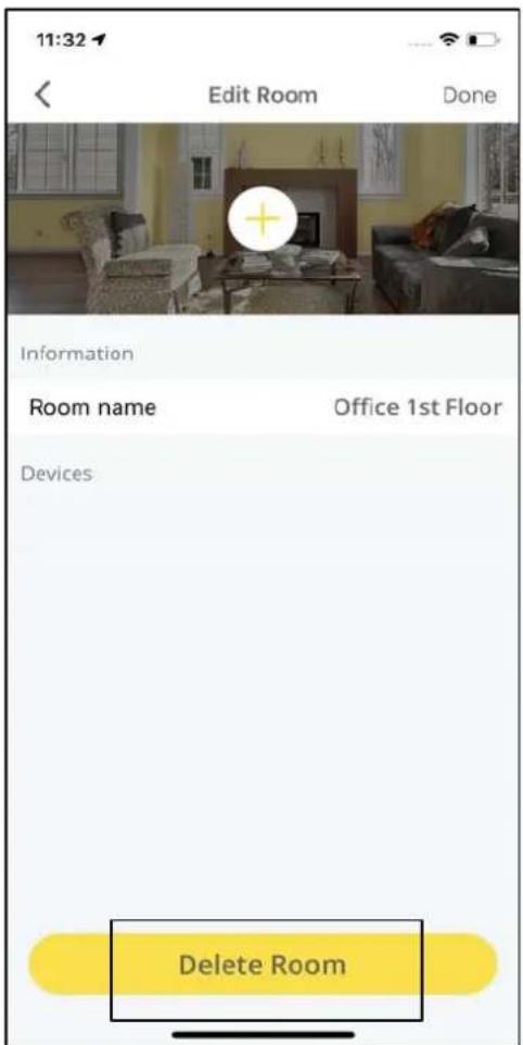 11:32 Edit Room Done Information Room name Office 1st Floor Devices Delete Room