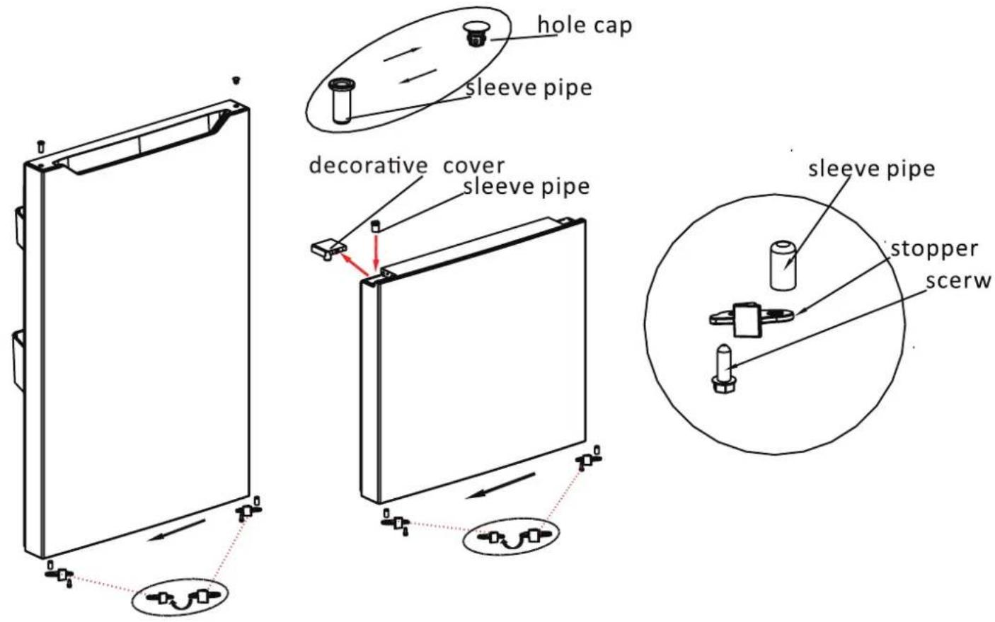 hole cap sleeve pipe decorative cover sleeve pipe sleeve pipe stopper screw