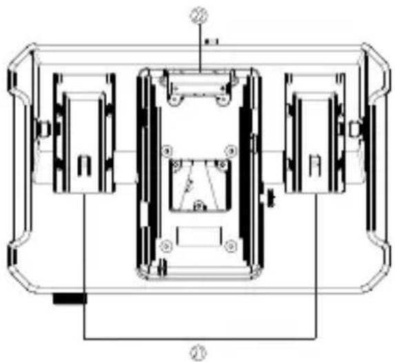 Technical diagram of a mechanical or electrical component with labeled parts and connections