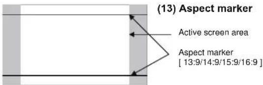 (13) Aspect marker Active screen area Aspect marker [ 13:9/14:9/15:9/16:9 ]