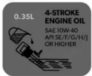 0.35L 4-STROKE ENGINE OIL SAE 10W-40 API SE/F/G/H/J OR HIGHER