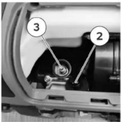 Technical diagram of a mechanical assembly with numbered components labeled 2 and 3