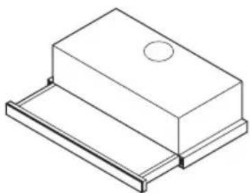Isometric line drawing of a rectangular electronic component with a circular top and base, no text or symbols present.