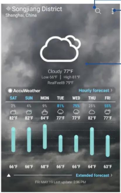 ASUS ZenFone AR V570KL - Weather home screen - 1