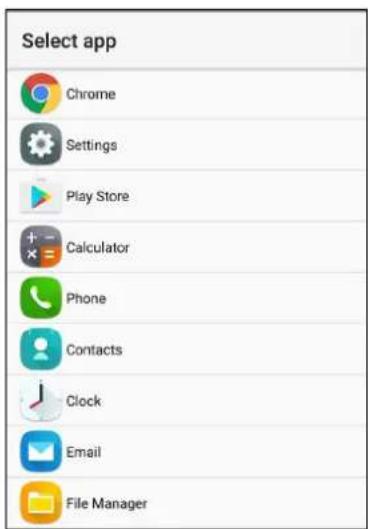 Select app Chrome Settings Play Store Calculator Phone Contacts Clock Email File Manager