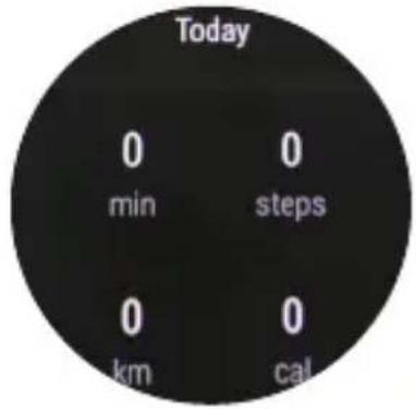Today 0 min 0 steps 0 km 0 cal