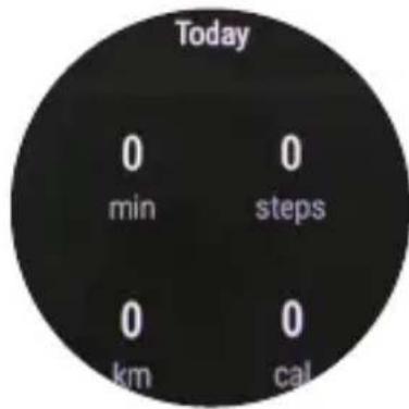 Today 0 min 0 steps 0 km 0 cal