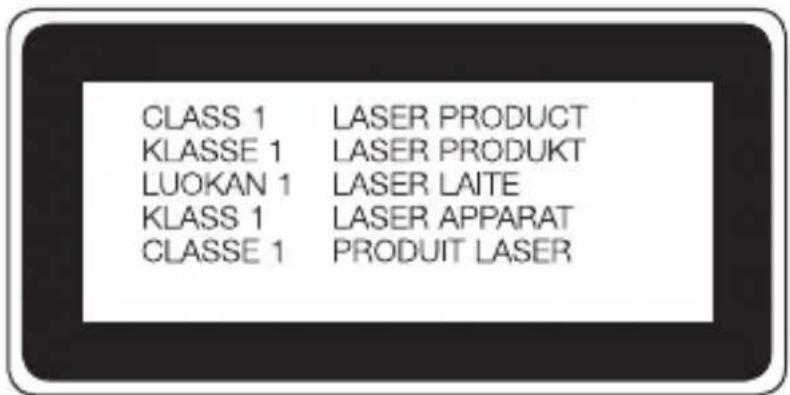 CLASS 1 LASER PRODUCT KLASSE 1 LASER PRODUKT LUOKAN 1 LASER LAITE KLASS 1 LASER APPARAT CLASSE 1 PRODUIT LASER