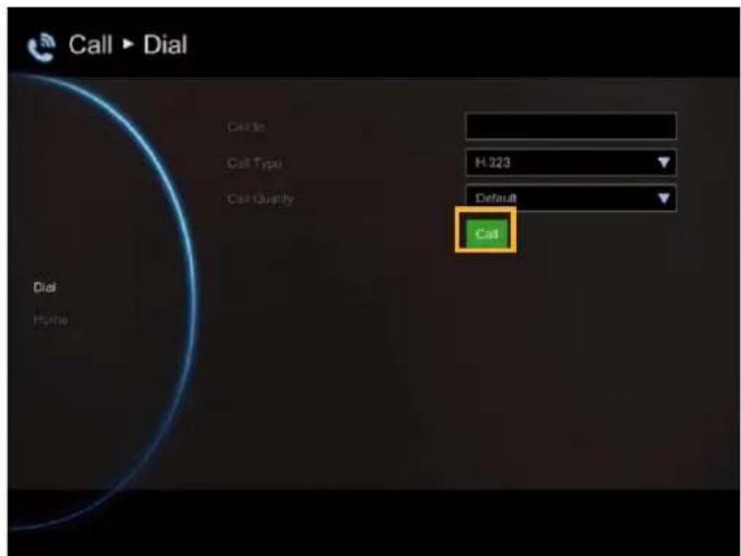Call ▶ Dial Call Type H 223 Call Quantity Default Call Dial Home