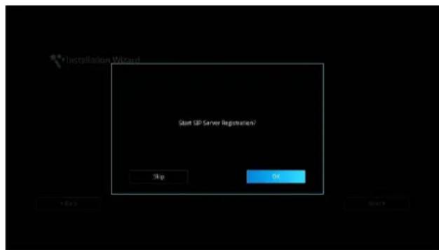 Start SBP Server Registration? Skip OK + Back Next >