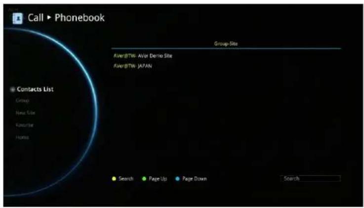 Call ▶ Phonebook Group-Site AverBTW- AVar Demo Site AverBTW- JAPAN Contacts List Group New Site Favorite Home Search Page Up Page Down Search
