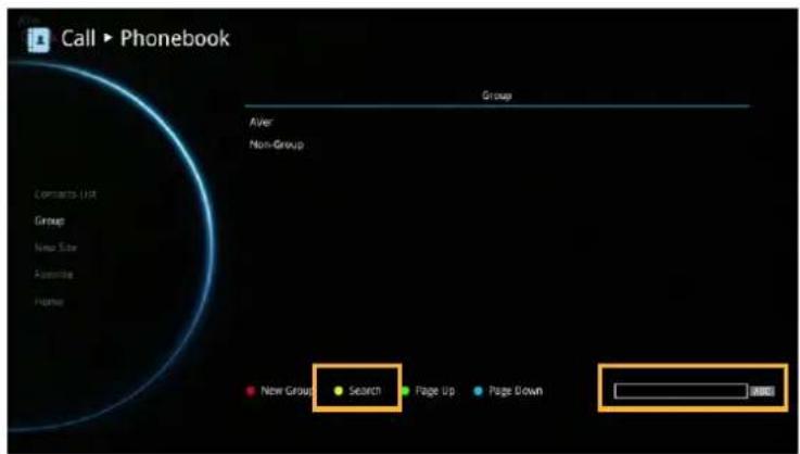 Call ▶ Phonebook Group After Non-Group Contacts List Group New Star Favorite Home New Group Search Page Up Page Down