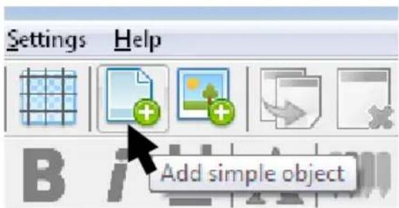 Settings Help Add simple object