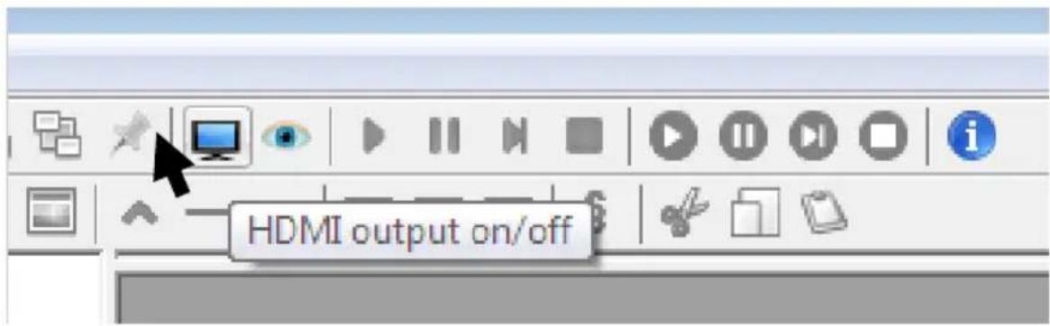 HDMI output on/off